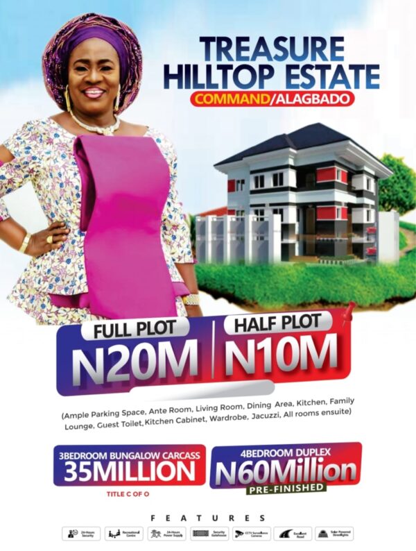 3 Bedroom Bungalow Carcass- Treasure Hill Top Estate