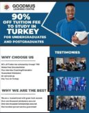 90% Scholarship: Study Abroad in Turkey ( Registration )