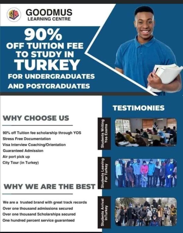90% Scholarship: Study Abroad in Turkey ( Registration )