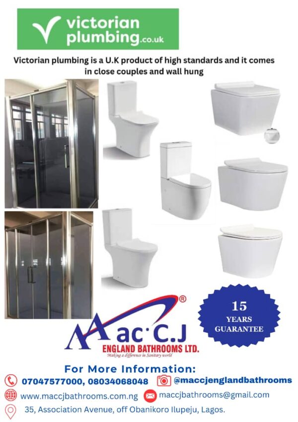 MAC C.J ENGLAND BATHROOMS.  07047577000, 08034068048